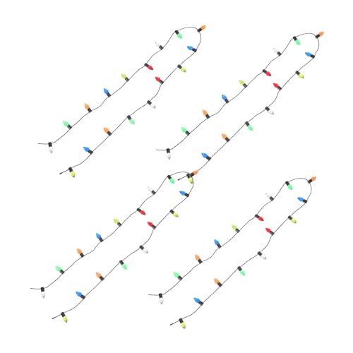 Abaodam 4 Stück Teiliges Miniatur-perlenlichter Puppenhäuser Flexible Mini-Lichterkette Tragbar und Platzsparend für Weihnachtsbaum DIY-Dekorationen Transparente Farbige Perlen von Abaodam