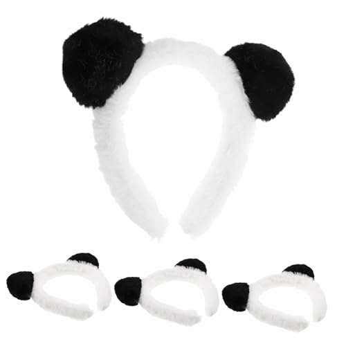 Abaodam 4 Stück Teiliges Panda Ohren Haarband Leichtes Wiederverwendbares Kostümzubehör für Erwachsene Bequemes Cosplay Headband für Partys Festivals und Make-up-events von Abaodam