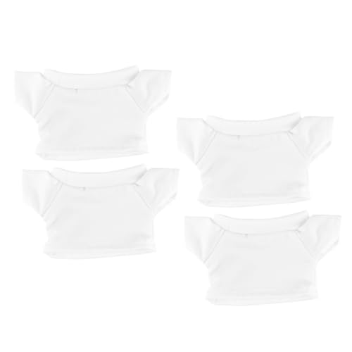 Abaodam 4 Stück Teiliges Plüschbär T Shirts aus Weiche Langlebige Stofftierkleidung mit Rundhalsausschnitt Pflegeleicht Niedliches Design für Große Kuscheltiere Detailreich Verarbeitet von Abaodam