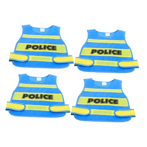 Abaodam 4 Stück Teiliges Polizei Weste aus Atmungsaktivem Leichtem Material für Halloween Rollenspiele Schulveranstaltungen Fördert Kreative Fantasie und Komfortables von Abaodam