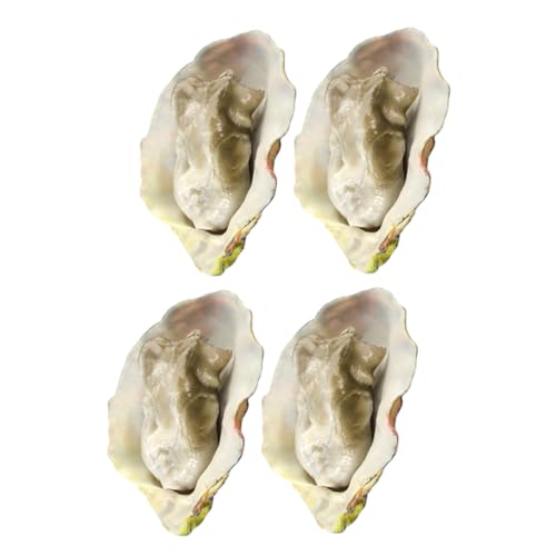 Abaodam 4 Stück Teiliges Seafood Deko mit Realistischen Austernmodellen Künstliche Muscheln für Küchen Accessoires Party Food Display Leichtes Tragbares Food Prop für Restaurant und von Abaodam