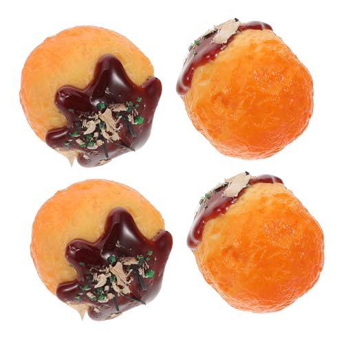Abaodam 4 Stück Teiliges Takoyaki Modellset aus PVC Realistische Japanische Snack Spielzeuge Detailgetreue Fast Food Attrappen für Küchen Dekoration Restaurant Display Lernhilfe und Abaodam 4 Stück Teiliges Takoyaki Modellset aus PVC Realistische Japanische Snack Spielzeuge Detailgetreue Fast Food Attrappen für Küchen Dekoration Restaurant Display Lernhilfe und von Abaodam