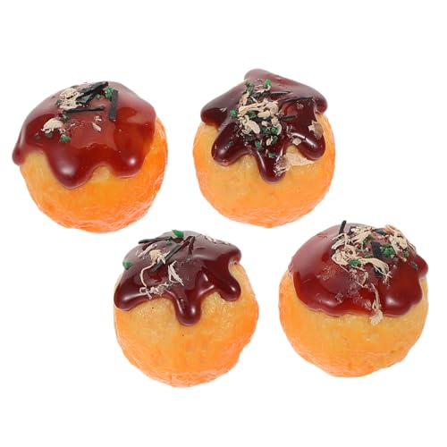 Abaodam 4 Stück Teiliges Takoyaki Spielset Realistische Japanische Snack Modelle aus Robustem PVC für Fantasievolles Rollenspiel Küche Dekoration Lernspielzeug von Abaodam