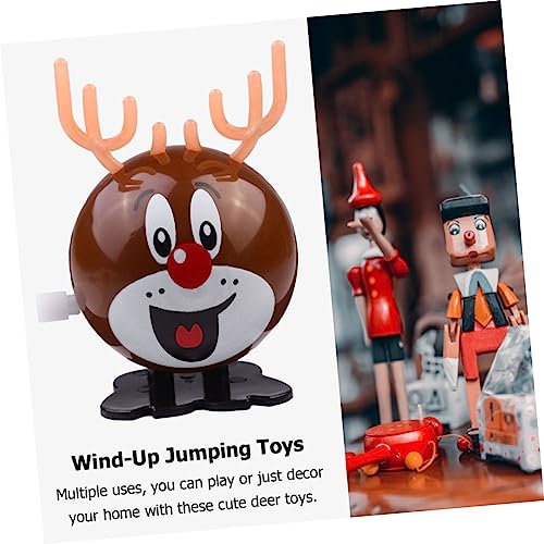 Abaodam 4 Stück Teiliges Weihnachts Aufziehspielzeug Leichte Springende Rentier Figuren aus Metallfeder als Kinderspielzeug und Weihnachtsdeko Geeignet für Ab Jahren von Abaodam