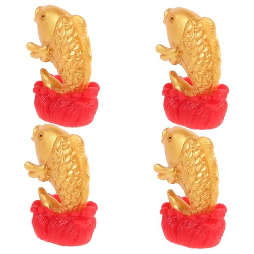 Abaodam 4 Stück Terrarium Handwerk Ornament Dekorativ Künstlich Figur Glücklich Klein Terrarium Basteln Selber Machen Accessoires Tiny Homes Fisch-Statue Mini-landschaftsdekor Harz von Abaodam