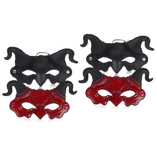 Abaodam 4 Stück Teufelsmaske Halloween-Masken für Erwachsene Tiermasken für Erwachsene Ziege Geistermaske Party-Maske Abschlussball bilden Trompete Requisiten 3d Kleidung von Abaodam