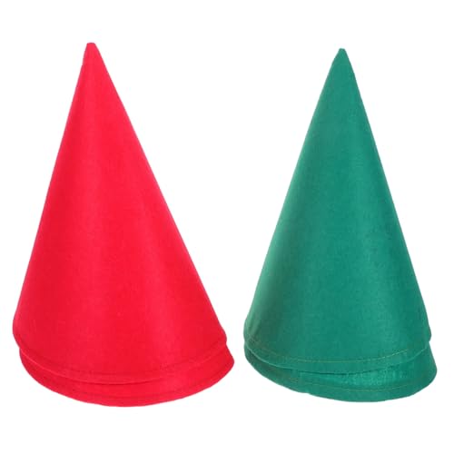 Abaodam 4 Stück Weihnachtswichtel Hüte aus Filz Leichte Atmungsaktive Zwergenmützen in Rot und Grün Elf Kostüm Accessoires für Weihnachtsfeiern Rollenspiele und Gruppenevents von Abaodam