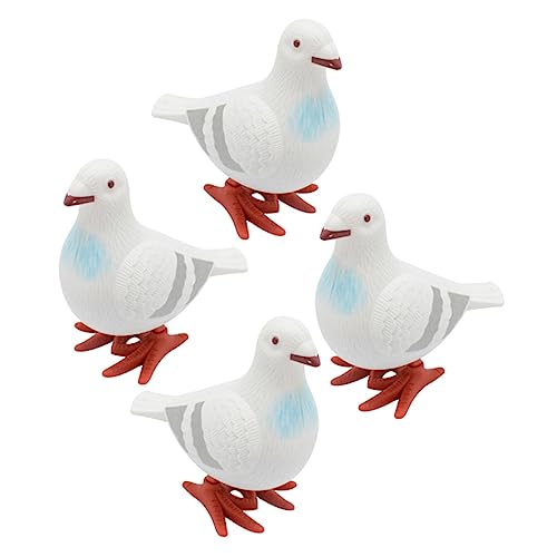 Abaodam 4 Stück Wind Up Taube Kleine Springende Tierfiguren Leichte Kompakte Pigeon Toys für Jungen und Mädchen zur Aufmerksamkeit und Spielspaß von Abaodam