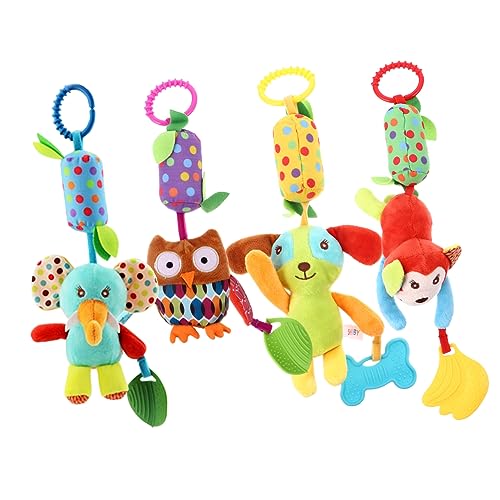 Abaodam 4 Stück Windspiel Kinderbett Hängerassel Quietschspielzeug Babybett Babybett Bett Hängespielzeug Kinderwagen Hängespielzeug Sensory Lernspielzeug Plüsch Abaodam 4 Stück Windspiel Kinderbett Hängerassel Quietschspielzeug Babybett Babybett Bett Hängespielzeug Kinderwagen Hängespielzeug Sensory Lernspielzeug Plüsch von Abaodam