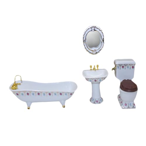 Abaodam Realistisches Miniatur-Badezimmer-Set Porzellan-Keramik-Miniatur- - Miniatur-möbel-Accessoire Im Maßstab 1/12 von Abaodam