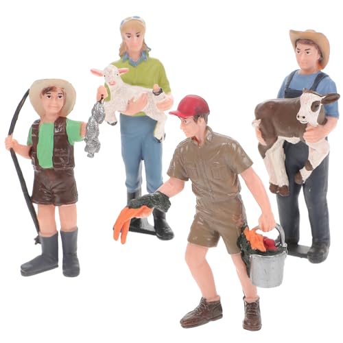 Abaodam 4 Stück statisches Charaktermodell Kuchendeckel vom Bauernhof Tortenaufleger mit Nutztieren Dekoration Figuren Modell Charakterfigur Bauern Figur PVC Abaodam 4 Stück statisches Charaktermodell Kuchendeckel vom Bauernhof Tortenaufleger mit Nutztieren Dekoration Figuren Modell Charakterfigur Bauern Figur PVC von Abaodam