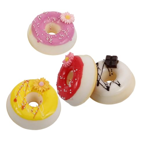 Abaodam 4 Stücke Donut -Dekorationen Lebensmittelspielzeug Künstliche Nahrung Kleine Donuts Lebensmittel-Requisiten Zur Präsentation Donut- Krapfen Künstliche -Donuts PVC von Abaodam