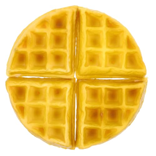 Abaodam 4 Stücke Waffelform Simulationsfutter simuliertes Essen Kreative gefälschte Waffel Fun Waffel Fälschung Waffel Essen realistisch Pu Yellow von Abaodam