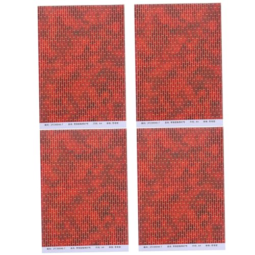 Abaodam 4er-Pack Mini- -bodenpapieraufkleber - Puppenhaus-bodenaufkleber-Set Puppenhaus-Verzierungen Und -formteile & Abaodam 4er-Pack Mini- -bodenpapieraufkleber - Puppenhaus-bodenaufkleber-Set Puppenhaus-Verzierungen Und -formteile & von Abaodam