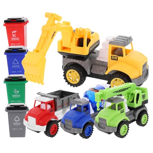 Abaodam 4 Teiliges Set Baustellenfahrzeuge Für üllwagen Und Klassifizierungsbehälter Inertia Engineering Toys Für Jungen Und ädchen Ab 3 Jahren Geschenkidee Für Kleinkinder von Abaodam