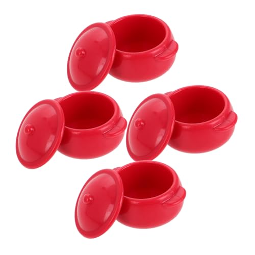 Abaodam 4 Teiliges Set Modelltopf Puppenhaus Bastelbedarf Mini Lebensmittel Kochen Miniatur Küchentopf Winzige Kochpuppenhaus Dekorationen Mini Kochküche Puppenhaus Zubehör Topf von Abaodam