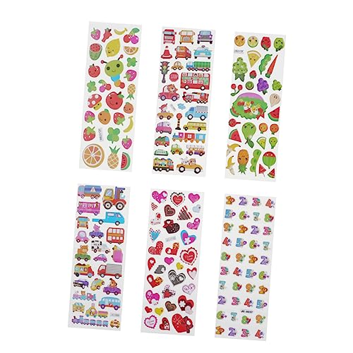 Abaodam 40 Blatt 3D-kinderaufkleber – Lustige Cartoon-Aufkleber PVC-Material Perfekt Zum Basteln von Abaodam