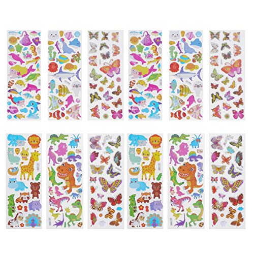 Abaodam 40 Blatt DIY Handwerk Aufkleber Kinderaufkleber Nagelaufkleber Cartoon Aufkleber Cartoon Kinderaufkleber 3D Aufkleber 3D Aufkleber von Abaodam