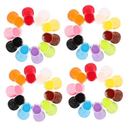 Abaodam 40 Paare Puppenschuhe Flache Mini Schuhe Farben Kurzstiefel Puppenhaus Dekoration Zubehör für Kreatives Ankleiden und Sammler Abaodam 40 Paare Puppenschuhe Flache Mini Schuhe Farben Kurzstiefel Puppenhaus Dekoration Zubehör für Kreatives Ankleiden und Sammler von Abaodam