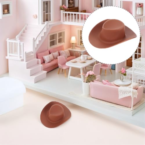 Abaodam 40 Stück Mini Cowgirl Hüte aus Kunststoff Kleine Mini Hüte für Basteln und Puppenhaus Deko für DIY Kleidung Party und Wohnaccessoires von Abaodam