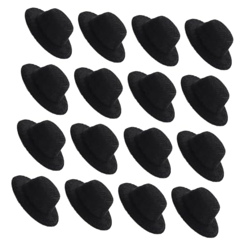 Abaodam 40 Stück Mini Schwarze Hochzeits Hüte Miniatur Bastel Hüte für Puppen Schneemänner Haarornament DIY Dekoration Zubehör von Abaodam