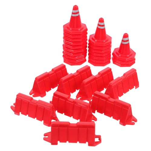 Abaodam 40 Stück Miniatur-verkehrszeichen: Sicherheitsbarrieren Aus Kunststoff, Straßensperren Für Kinder, Spielset, Sandtischmodelle Und Mikro-landschaftsdekoration Für Kinder von Abaodam