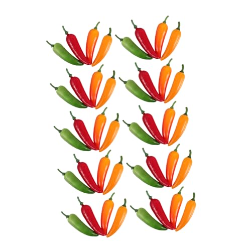 Abaodam Künstliche Pfefferanhänger 40 Stück Simulation Chili Pepper Ornamente Zubehör Für Lehrrequisiten Abaodam Künstliche Pfefferanhänger 40 Stück Simulation Chili Pepper Ornamente Zubehör Für Lehrrequisiten von Abaodam