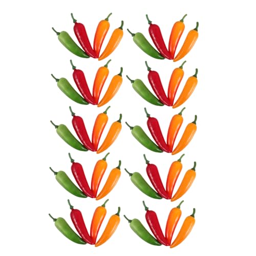 Abaodam 40 Stück Simuliertes Pepper-Modell Mini-Küchen-Requisiten lebensechter Pfeffer künstliche Nahrungsmittel zur Ausstellung winzige Essensspielzeuge Chili-Partygeschenke Polyethylen Abaodam 40 Stück Simuliertes Pepper-Modell Mini-Küchen-Requisiten lebensechter Pfeffer künstliche Nahrungsmittel zur Ausstellung winzige Essensspielzeuge Chili-Partygeschenke Polyethylen von Abaodam
