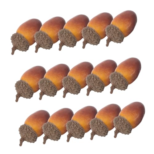 Abaodam 40 Stück Teiliges Künstliche Eicheln mit Natürlichen Kappen Lebensechte Simulation Kleine Deko Nüsse für DIY Basteln Herbst Tischstreu Hochzeit und Weihnachtsdekoration Naturgetreu von Abaodam