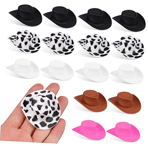 Abaodam 40 Stück Teiliges Mini Cowgirl Hüte Bunte Miniatur Western Hüte für Puppendeko DIY Party Accessoires zum Basteln und Verkleiden von Abaodam