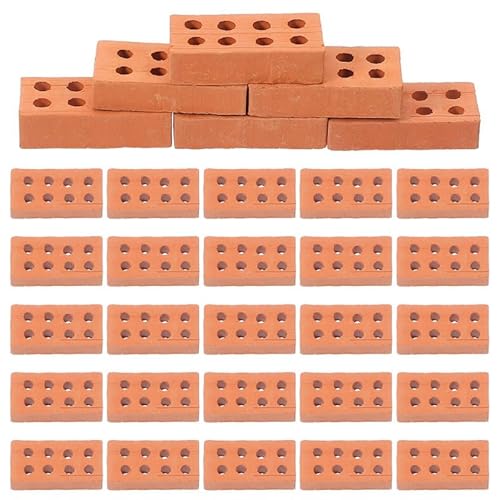 Abaodam 400 STK Mini-ziegelfliesen Kleine Mauersteine 1 Mauerstein Im Maßstab 16 Realistische Kleine Steine Modell Aus Gefälschten Ziegeln Feengarten-Ziegel Kleine Ziegelsteine Ton von Abaodam