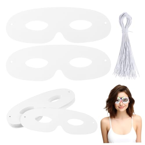 Abaodam 40Sätze Leere DIY Papiermasken Kreative Malmasken für Karneval Halloween und Bastelprojekte Blankomasken zum Anmalen und Dekorieren für Erwachsene von Abaodam