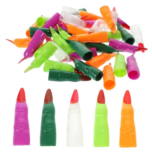 Abaodam 40Stücke Nachtleuchtende Hexenfinger Für Halloween Farbige Künstliche Fingernägel Party Trick Requisiten Für Kostümpartys Rollenspiele Und Grusel Dekorationen von Abaodam