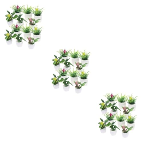Abaodam 42 STK Mini-pflanzenmodell Gefälschte Topfpflanzen Mini- -dekor Blumentopf Für Den Außenbereich Mikrolandschaftsbonsai Miniaturhaus Mini-töpfe Fertige Plastik Schreibtisch von Abaodam