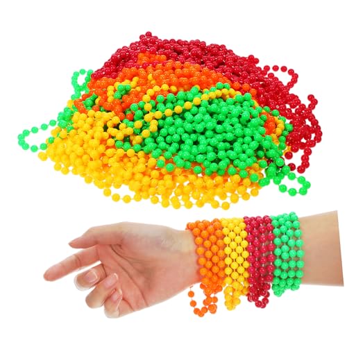 Abaodam 48 . Teiliges Neon Perlenketten Fluoreszierende Jahre Partyhalsketten aus Kunststoff Wiederverwendbar Leicht und Retro Stilvoll für Geburtstag Halloween Rave und Karneval von Abaodam