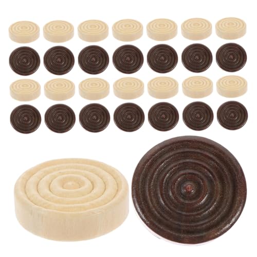 Abaodam 48 Stück Holz Checkers Spielsteine Rundes Brettspiel Zubehör für Reisen Camping Garten Pädagogisch Multipurpose von Abaodam