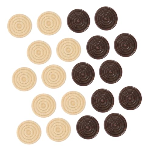 Abaodam 48 Stück Holzspielsteine Runde Stapelbare Spielchips aus Holz Ersatzteile für Brettspiele Kompatibel Sicher und Langlebig für Familien Freizeit und Reisen von Abaodam