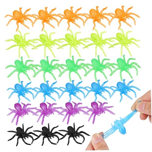 Abaodam 48stücke Dehnbare Spinnen Künstlich Weiches TPR-Material Realistische Kleine Spinne Terror-streich-Requisiten Für Partydekorationen Goodie-Bag-fillers von Abaodam