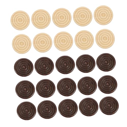 Abaodam 48Stücke Holz Checkers Runde Spielsteine aus Langlebigem Holz für Brettspiele für Anfänger Geschenkidee für Kreative Spielstunden von Abaodam