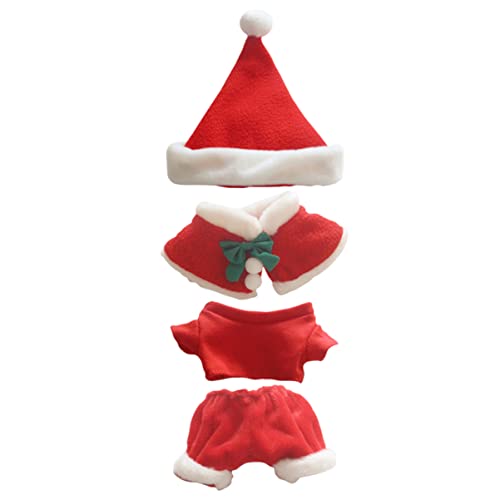 Abaodam 4Er-Set Puppe Weihnachtskleidung puppenkleidung Weihnachten Weihnachtspuppenkleidung Santa Puppenkleidung Puppe weihnachtsmann Kleidung Puppe weihnachtsoutfits Baumwolle rot von Abaodam