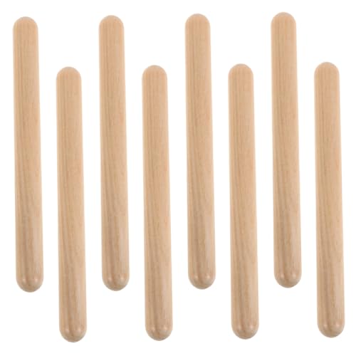 Abaodam 4Paare Holz Rhythmus Sticks für Kindgerechtes Design für Vorschulerziehung Orff Percussion Instrumente zur Musikalischer Fähigkeiten und Interaktivität von Abaodam