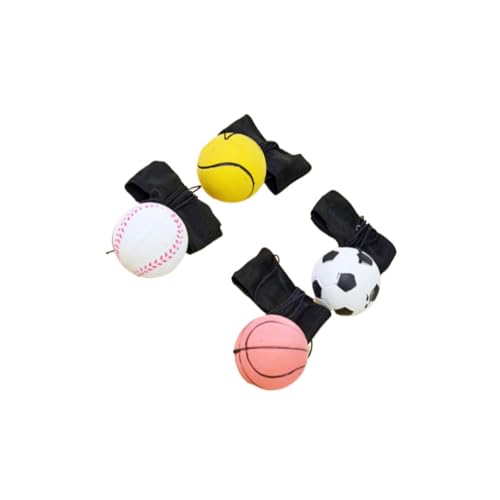 Abaodam 4Stücke Elastische Wurfball Spielzeuge mit Handgelenk Trageband Kreative Stress Bälle für Entspannung und Emotionen Zufallsmuster als für Freunde von Abaodam