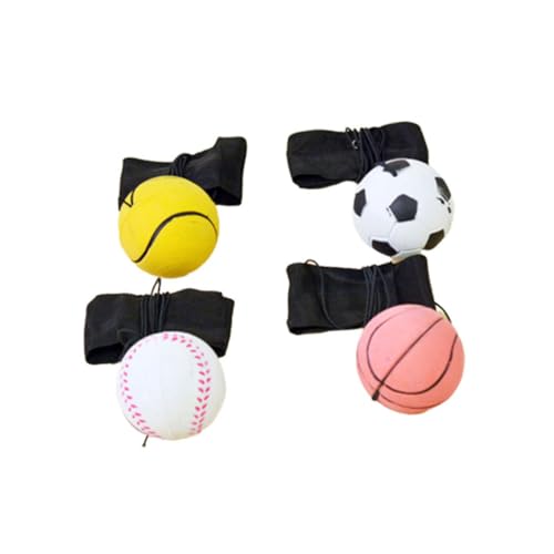 Abaodam 4Stücke Elastische Wurfball Spielzeuge mit Seil Kreative Handgelenk Entspannungsspielzeuge zur Stressbewältigung Zufällige Muster für Freizeit und Spielspaß von Abaodam