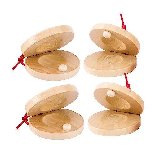 Abaodam 4Stücke Holz Kastagnetten für Musikalisches Fördert Rhythmus und Kreativität für Kleinkinder und Frühe Musikalische Bildung Sicher und Leicht von Abaodam