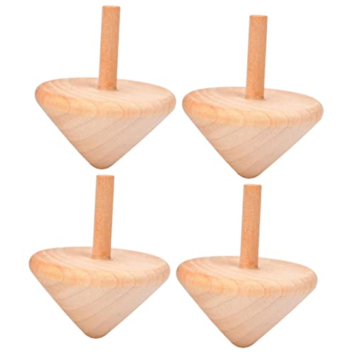 Abaodam 4Stücke Holzgyroskope für Langlebiges Sicheres und Edukatives Drehspielzeug für Jungen und Mädchen für Outdoor Spiele und Geburtstagsfeiern von Abaodam
