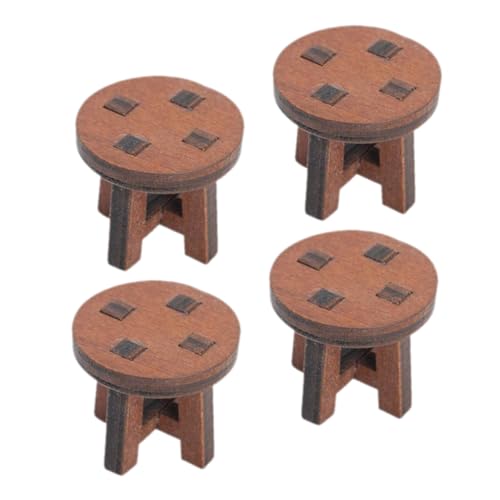 Abaodam 4Stücke Holzstuhl Modell für Puppenhaus Dekorationszubehör Realistische Gestaltung und Kreative Spielwelten für Puppenhäuser Abaodam 4Stücke Holzstuhl Modell für Puppenhaus Dekorationszubehör Realistische Gestaltung und Kreative Spielwelten für Puppenhäuser von Abaodam