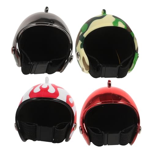 Abaodam 4Stücke Kleine Hühnerhelme Schutzhelm für Haustier Vögel Lustige Mini Hauben für Papageien Sonnenschutz und Regenabwehr für Vogelkäfig Zubehör von Abaodam