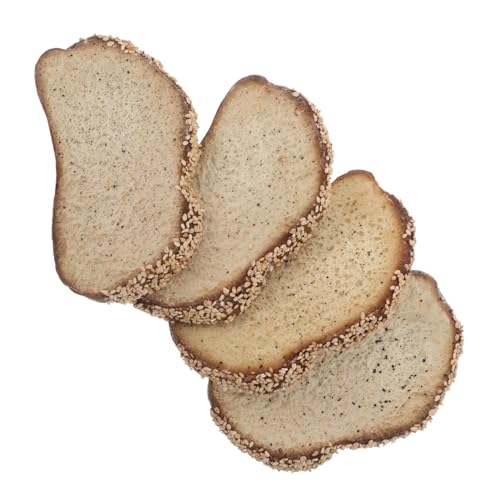 Abaodam 4Stücke Lebensechte Gefälschte Brotscheiben Modelle für Heimdekoration Bäckerei Ausstellung und Lebensmittelfotografie Realistisches Simulationsbrot für Kreative Präsentationen von Abaodam