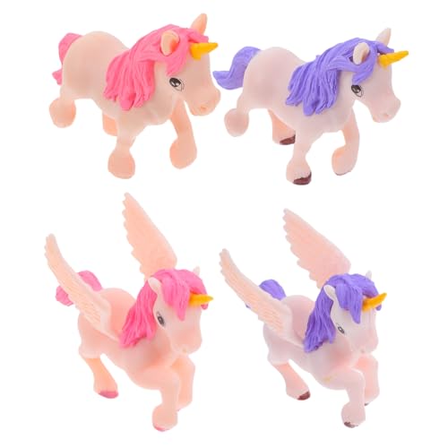 Abaodam 4Stücke Miniatur Einhorn Dekorationen Bonsai Einhornmodelle für Feengärten und Gartendeko Flügel Geschenkidee für von Abaodam