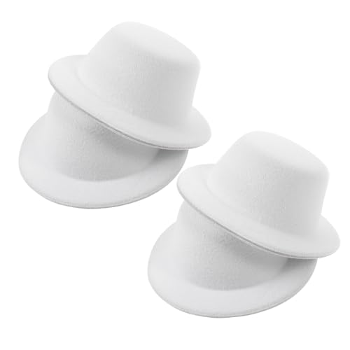 Abaodam 4Stücke Schneemannhut für Puppen Weiße Zylinderhüte DIY Bastelbedarf Weihnachtsdekoration und Kreative Projekte Leicht und Ansprechend von Abaodam